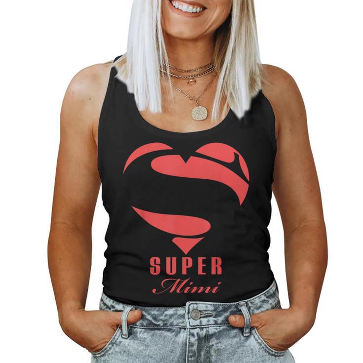 Super Mimi Superhero Mimi T Mother Father Day Women Tank Top