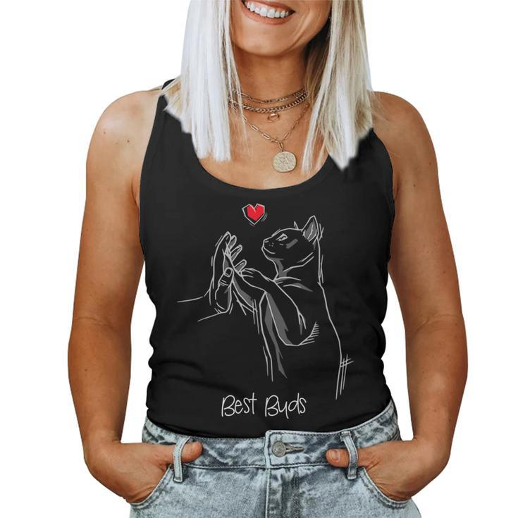 Sweet And Artistic Best Buds Cat Mom Cat Dad Cat Lovers Women Tank Top