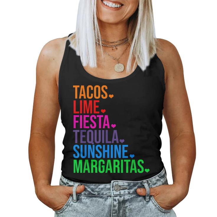 Tacos Lime Fiesta Tequila Cinco De Mayo Women Tank Top