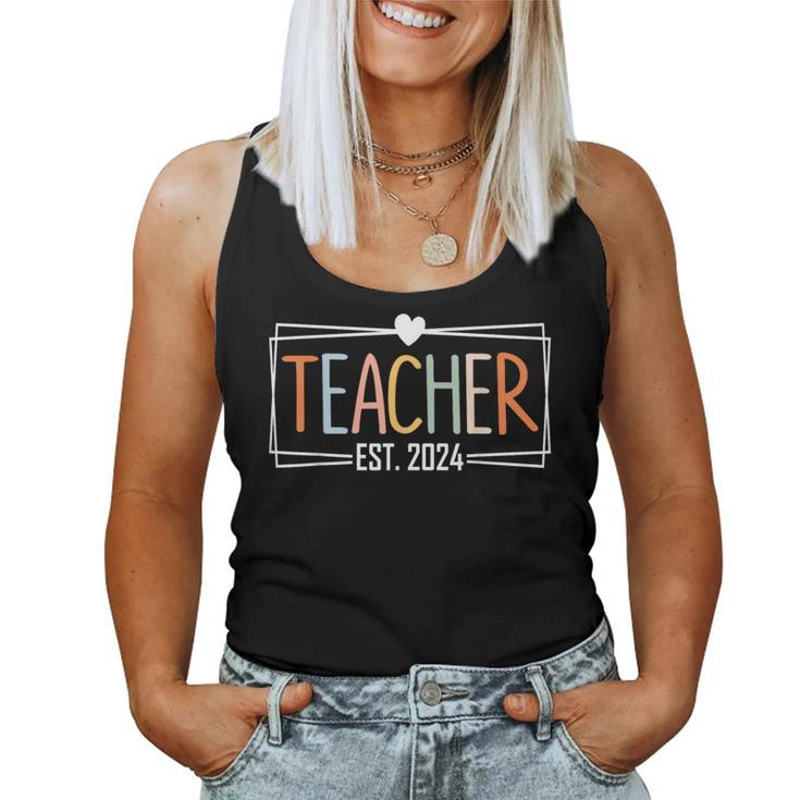 Teacher Est 2024 Promoted To Be Family 2024 Women Tank Top