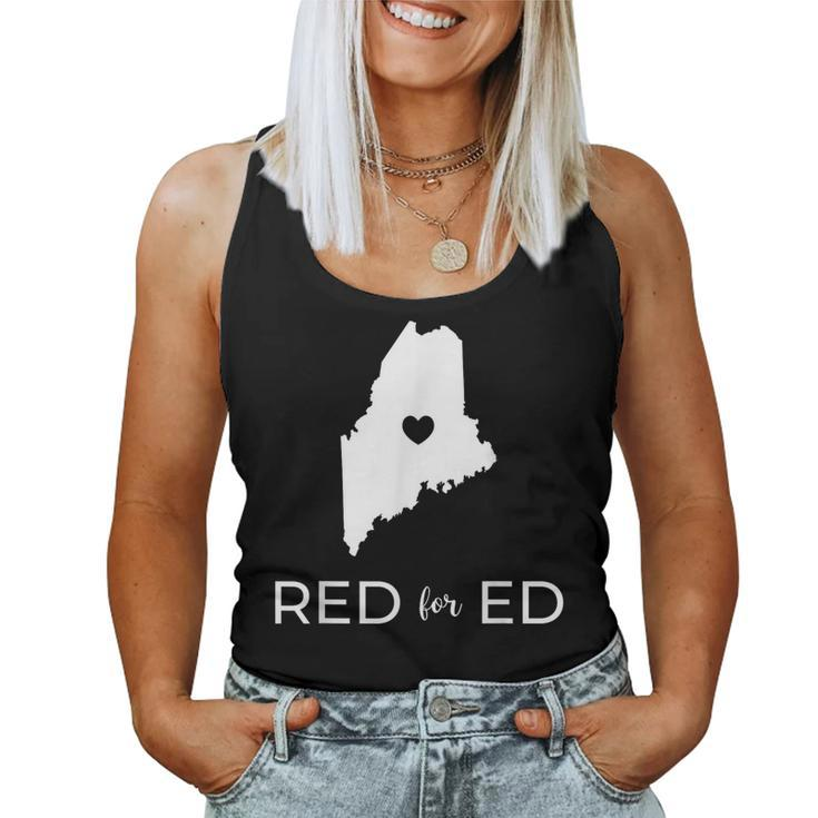 Teacher Red For Ed Maine Public Education Women Tank Top