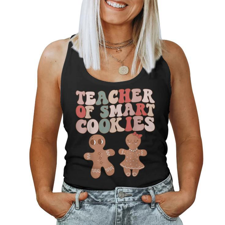 Teacher Of Smart Cookies Retro Groovy Gingerbread Women Tank Top