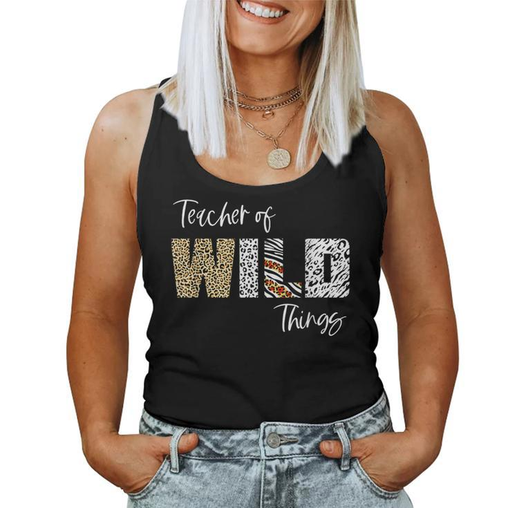 Teacher Of The Wild Things Leopard Print Teacher Women Tank Top