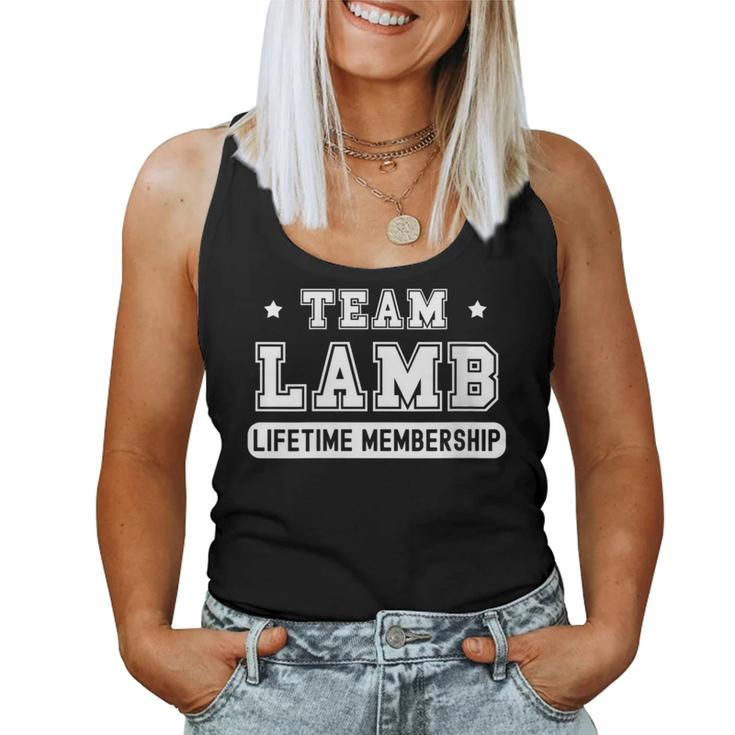 Team Lamb Lifetime Membership Family Last Name Women Tank Top