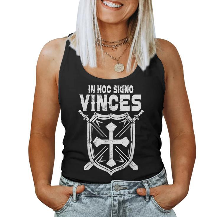 Templar Warrior In Hoc Signo Vinces Cross & Sword Christian Women Tank Top