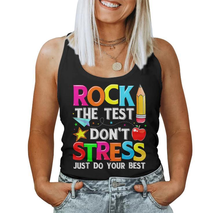 Testing Day Rock The Test Dont Stress Teacher Student Women Tank Top