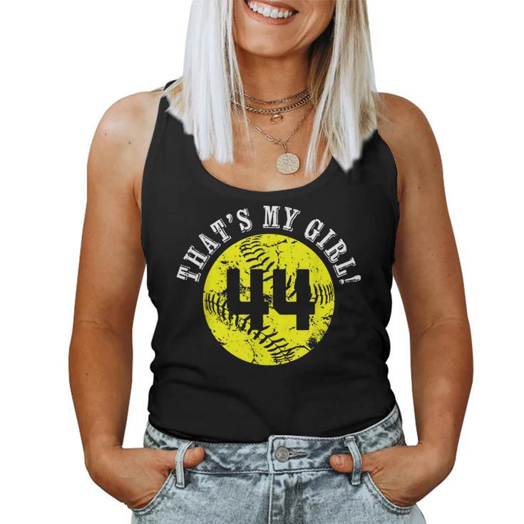 That's My Girl 44 Softball Player Mom Or Dad Women Tank Top