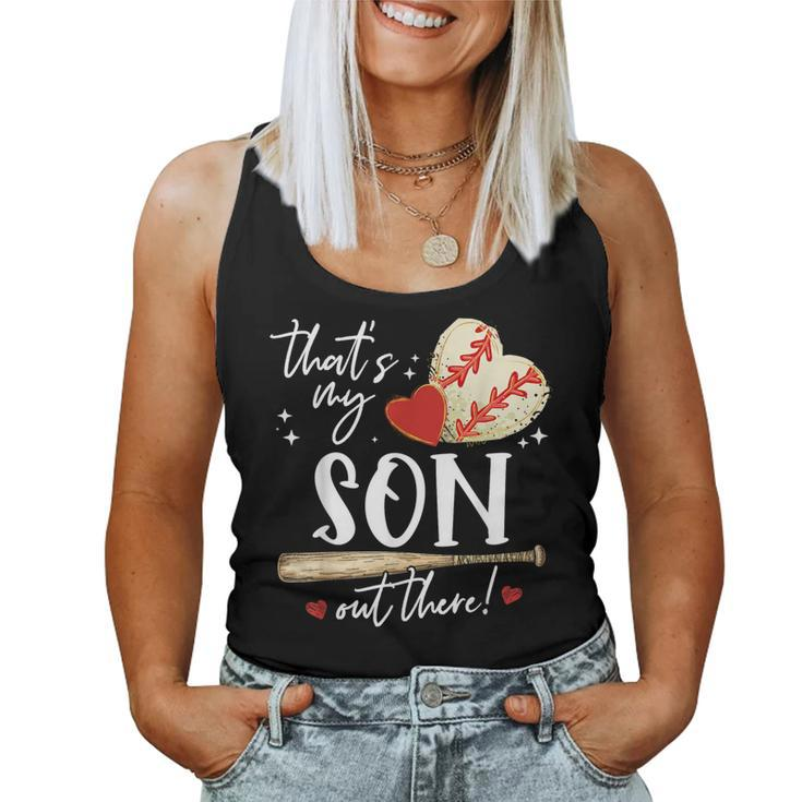 That's My Son Out There Baseball Mama Mom Women Tank Top