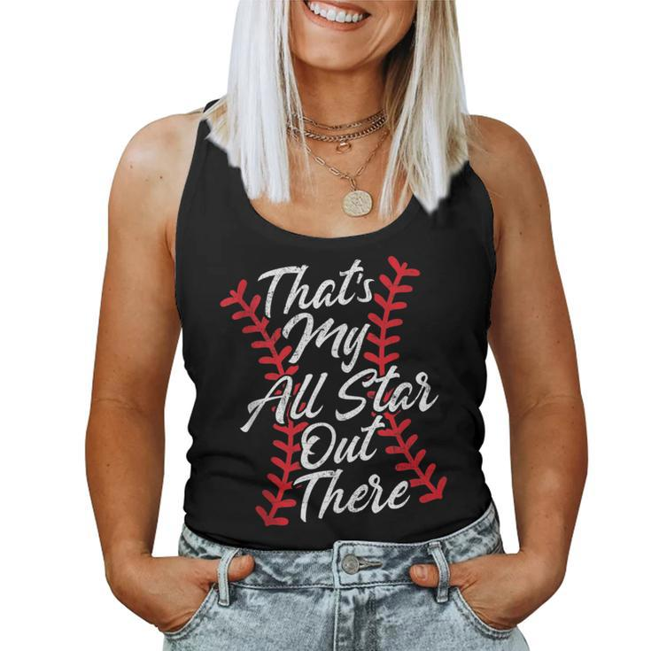 That's My All Star Out There Baseball Laces Mom Mama Cute Women Tank Top