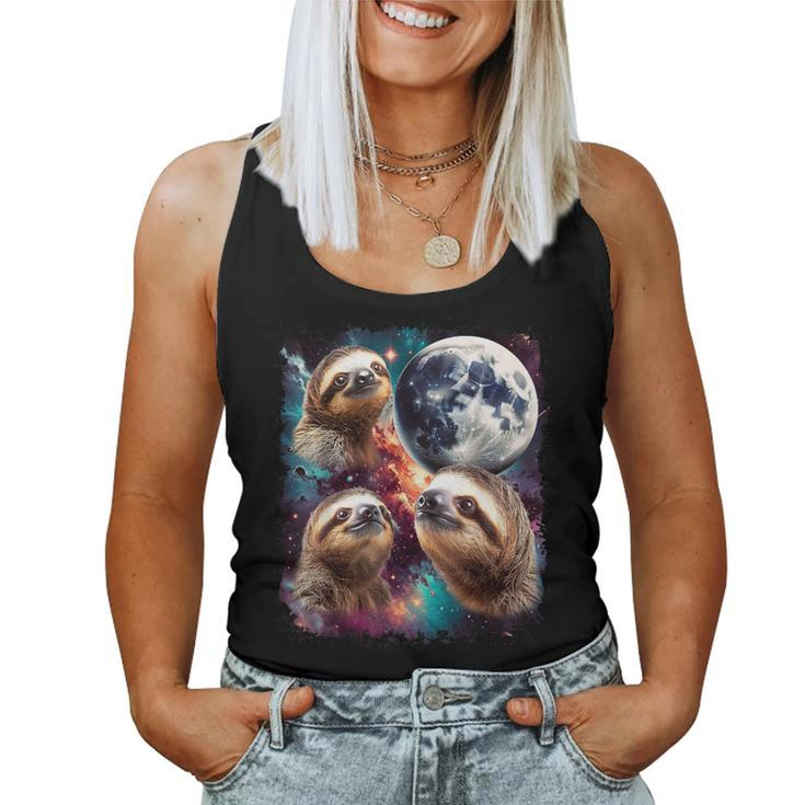 Three Sloth Moon 3 Sloth Moon Cursed Meme Women Tank Top