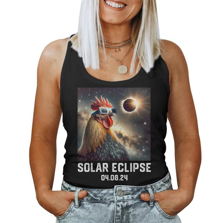 Totality Solar Eclipse 040824 Chicken Astronomy Lovers Women Tank Top