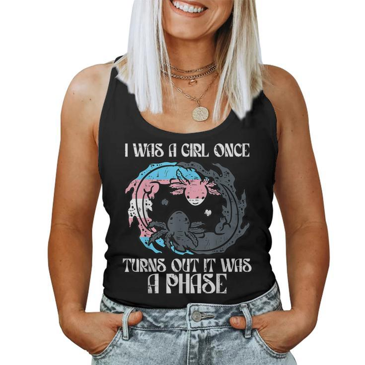 Transgender I Was Girl Once Just A Phase Trans Pride Lgbtq Women Tank Top