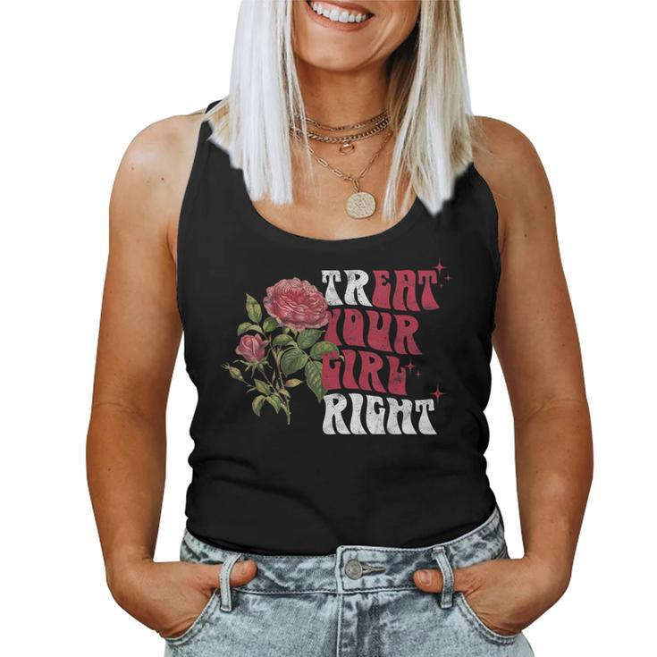 Treat Your Girl Right Groovy Vintage Eat Your Girl Women Tank Top