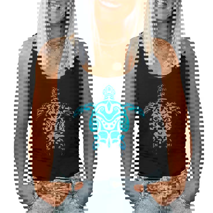Tribal Hawaiian Maori Sun Sea Turtle 2-Sided Women Tank Top