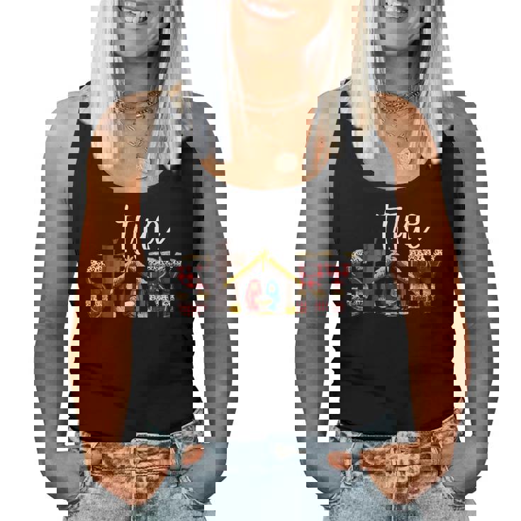 True Story Baby Jesus Bible Christian Faith Christmas Pajama Women Tank Top