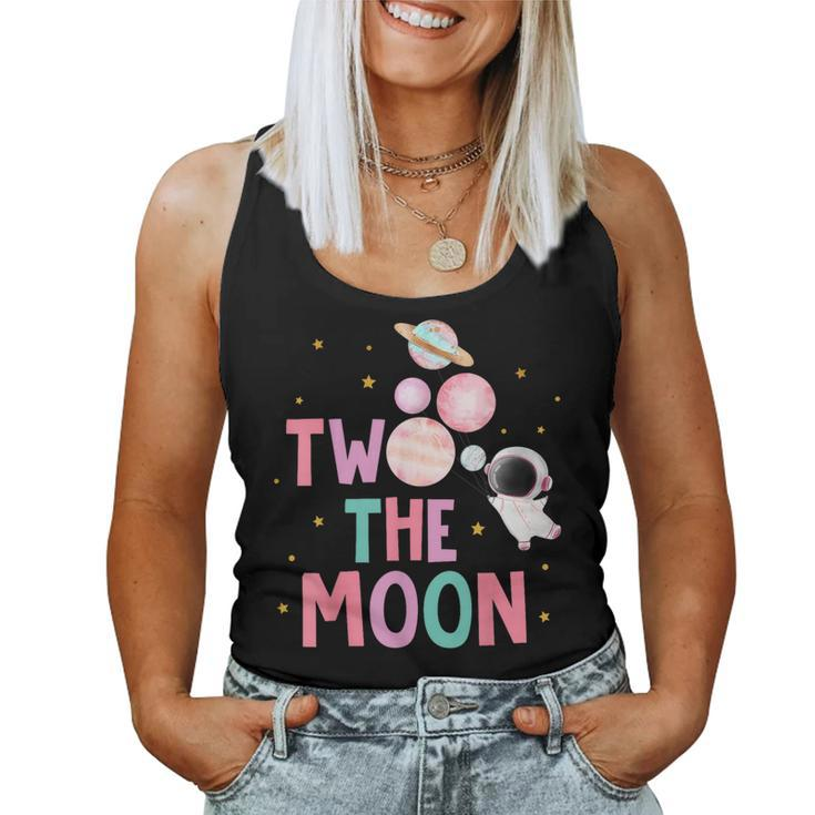Two The Moon Birthday Outfit Girl 2 Year Old 2Nd Bday Women Tank Top