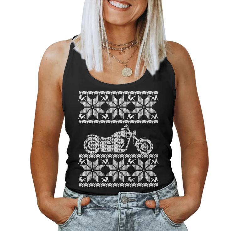 Ugly Christmas Motorcycle Novelty X-Mas Fun Women Tank Top