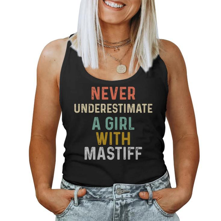 Never Underestimate A Girl With Mastiff Dog Lover Mom Women Tank Top