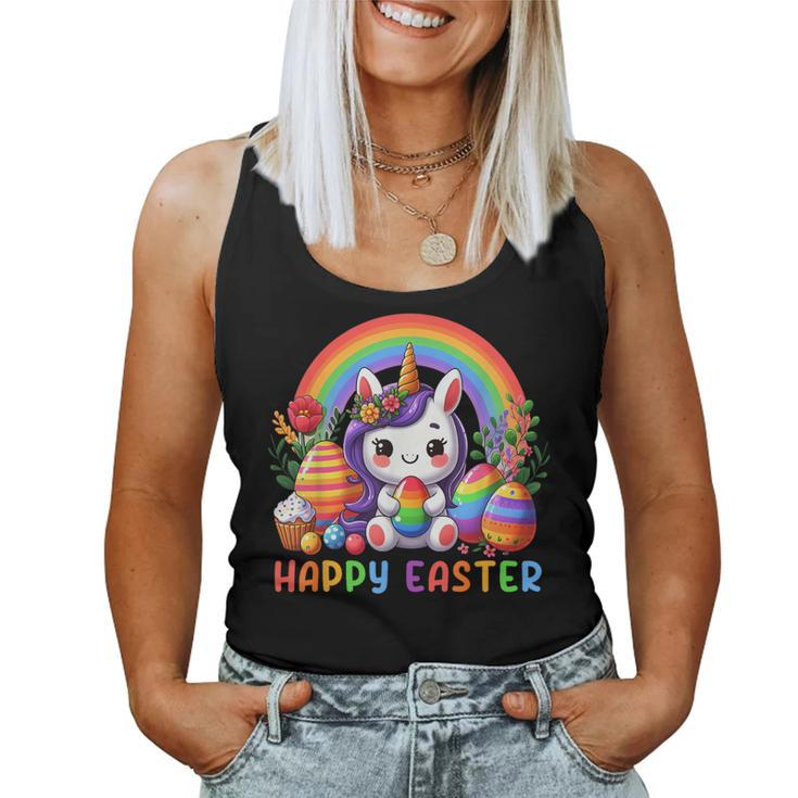 Unicorn Rainbow Happy Easter Easter Day Women Tank Top