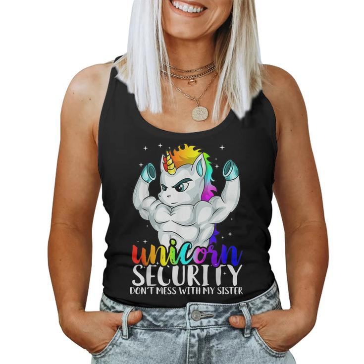Unicorn Security Dont Mess With My Sister Brother Women Tank Top