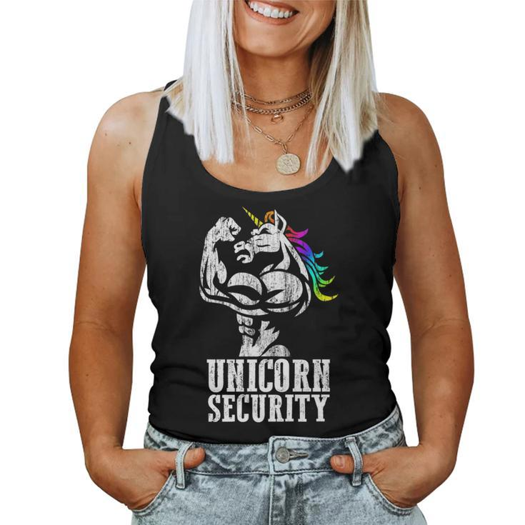 Unicorn Security Rainbow Muscle Manly Christmas Women Tank Top