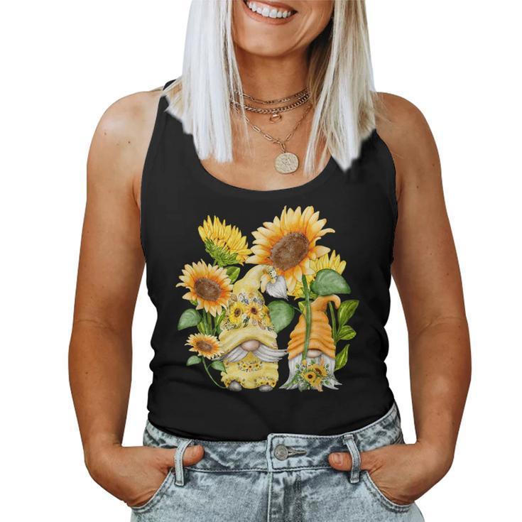 Unique Sunflower Gnome For And Hippies Floral Women Tank Top