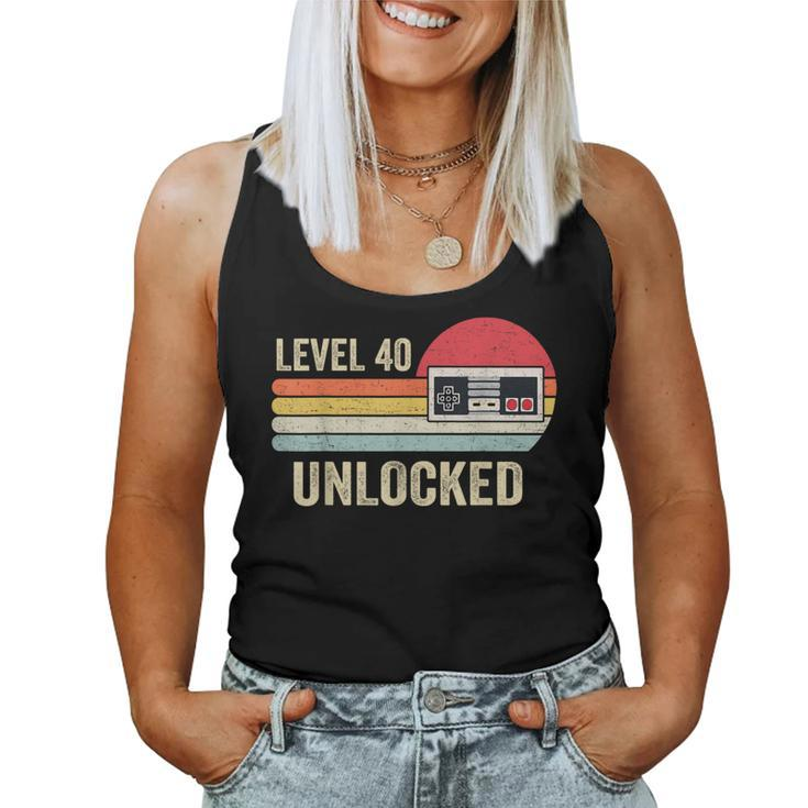 Unlocked Level 40 Birthday Video Game Controller Women Tank Top