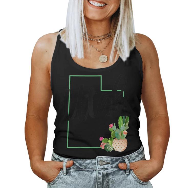 Utah Pride State Map Cactus Vintage Utah Women Tank Top