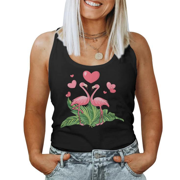 Valentine's Day Flamingo Couple 14Th February Heart Day Women Tank Top