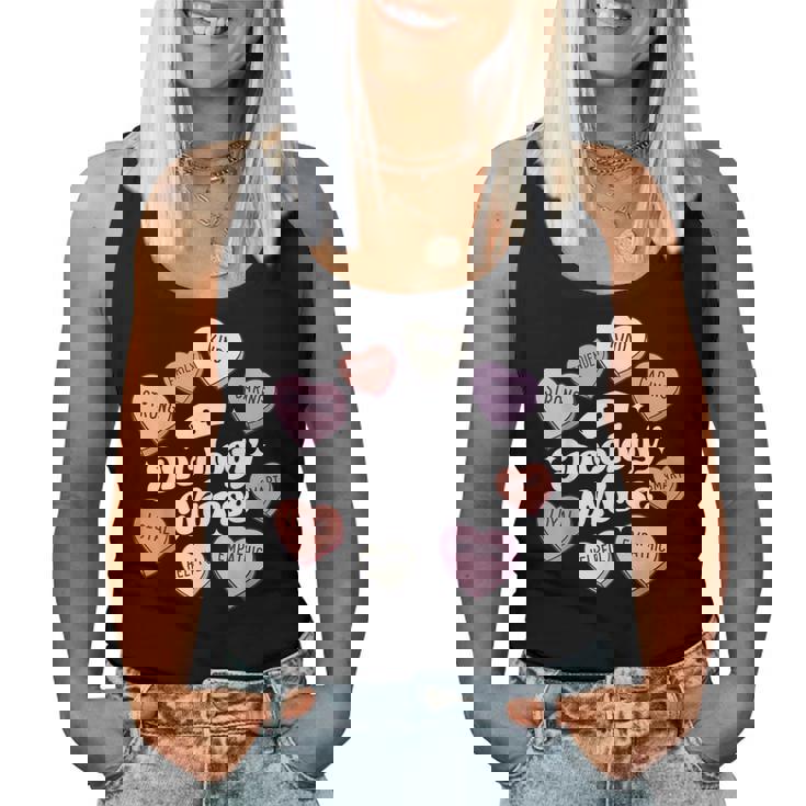 Valentines Day Oncology Nurse Cancer Support Groovy Hearts Women Tank Top