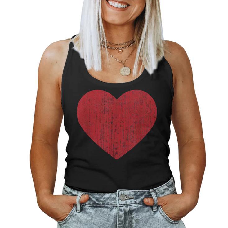 Valentines Day Red Heart Print Vintage Graphic Girls Women Tank Top