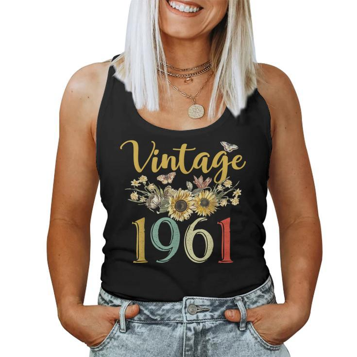 Vintage 1961 Sunflower 63Rd Birthday Awesome Since 1961 Women Tank Top