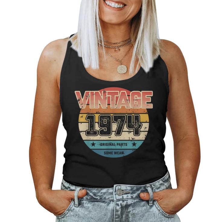 Vintage 1974 Bday Originalteile 50 Geburtstag Papa Mama Tank Top Frauen