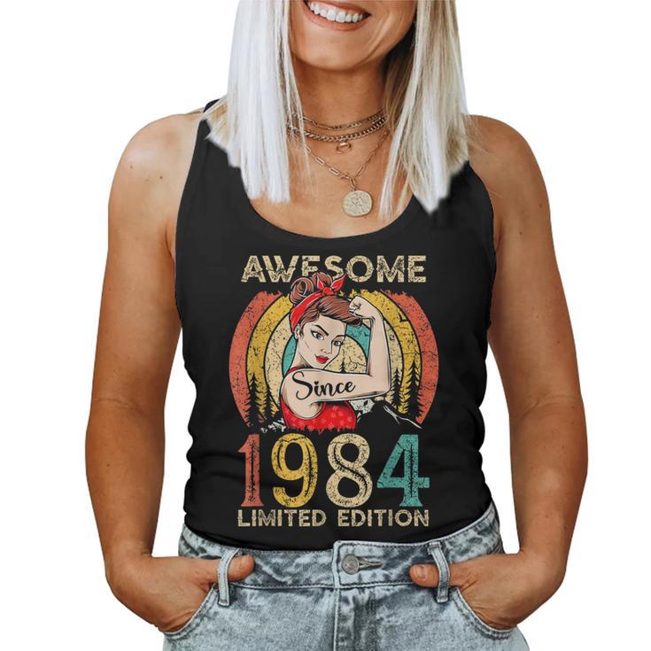 Vintage 38Th Birthday For Awesome Since 1984 Women Tank Top