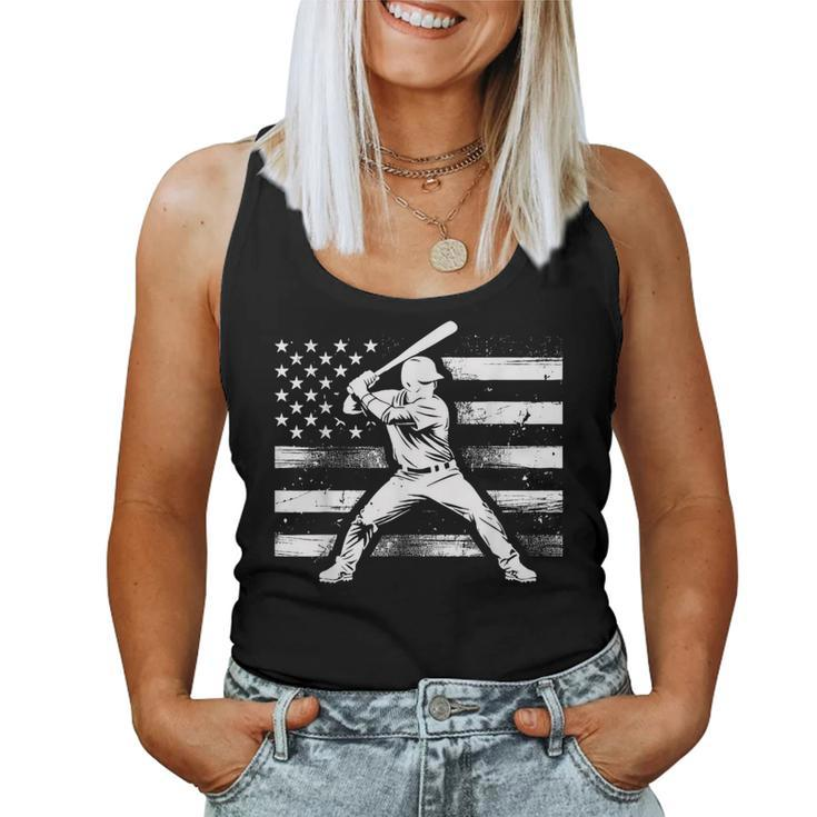 Vintage Baseball American Flag For Boys Girls Women Women Tank Top