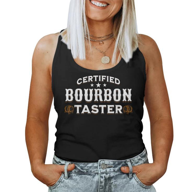 Vintage Certified Bourbon Taster For Whiskey Fan Women Tank Top