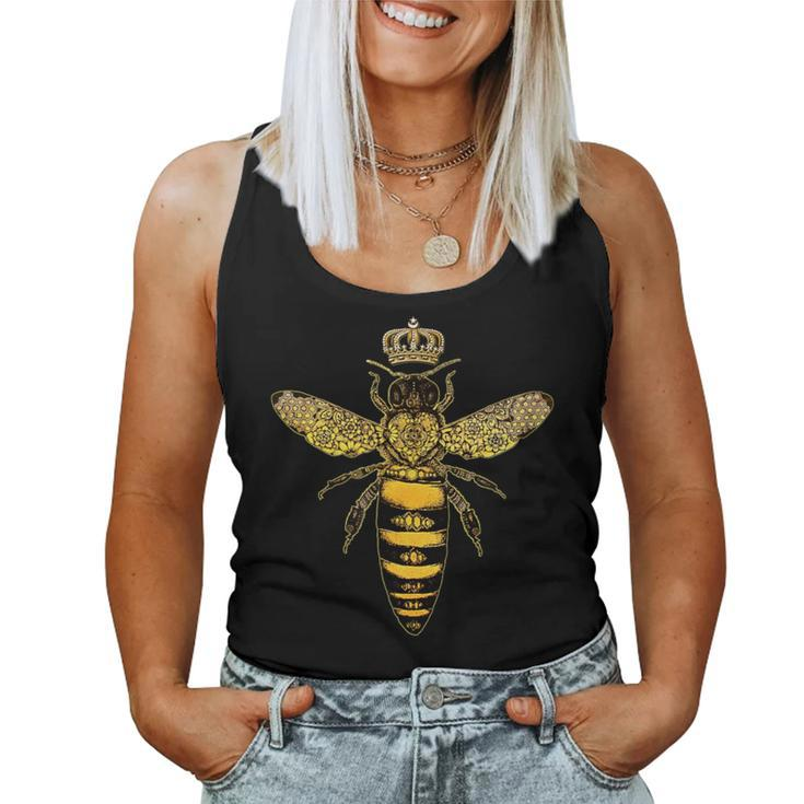 Vintage Queen Bee Earth Day Nature Love Save The Bees Women Tank Top
