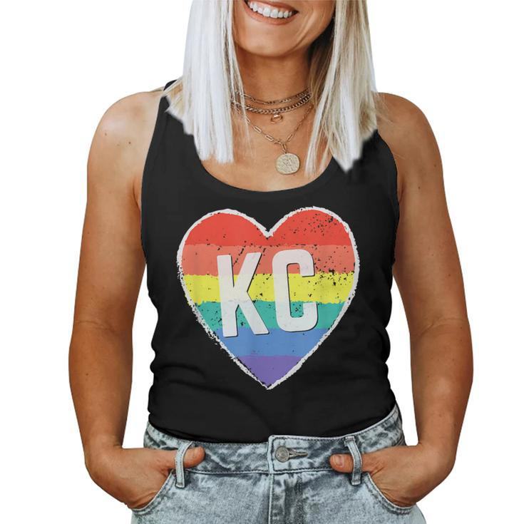 Vintage Rainbow Heart Kc Women Tank Top