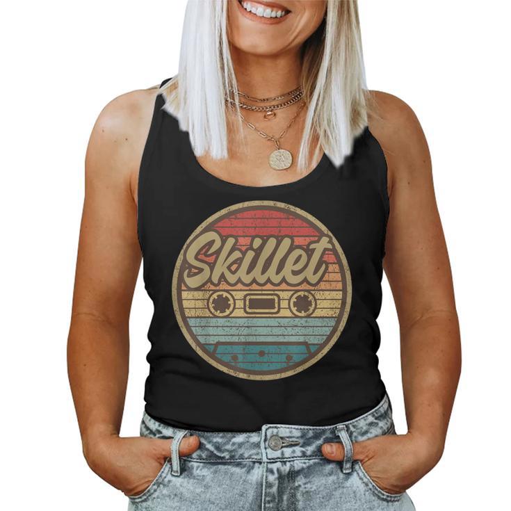 Vintage Skillets Cassette Retro Circle Christian Rock Music Women Tank Top