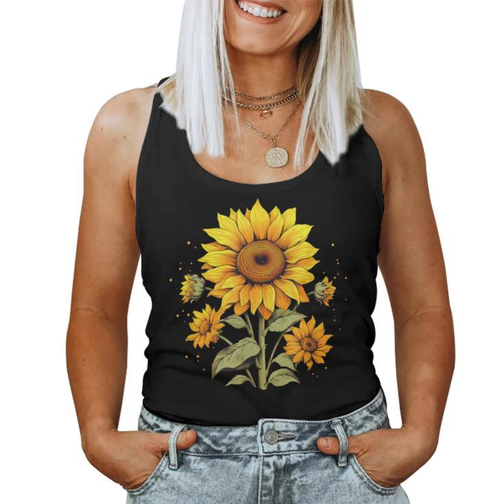 Vintage Sunflower Graphic Women Tank Top