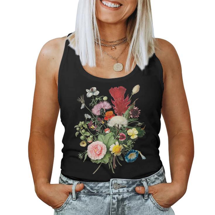 Vintage Wild Botanical Flower Cottagecore Gardening Bouquet Women Tank Top