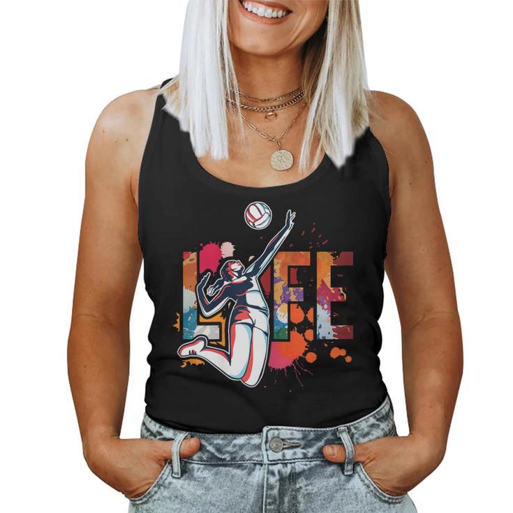 Volleyball Player Colorful Girls Sports Graphic Women Tank Top