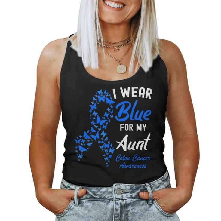 I Wear Blue For My Aunt Colorectal Colon Cancer Awareness Women Tank Top