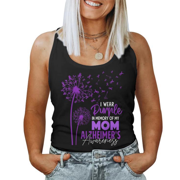 I Wear Purple In Memory Of My Mom Alzheimer's Awareness Women Tank Top