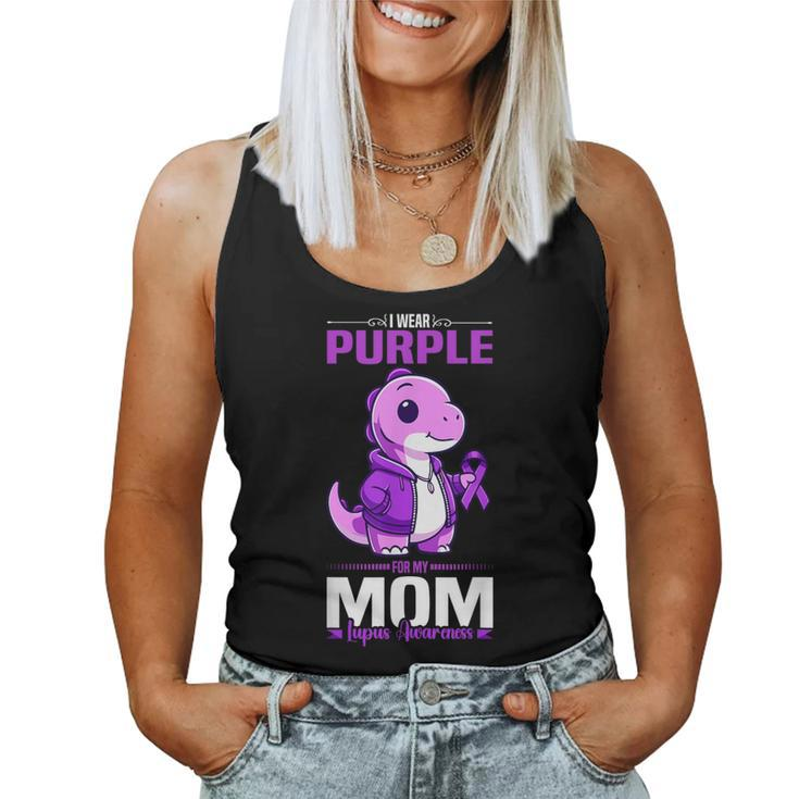 I Wear Purple For My Mom Lupus Awareness Dinosaur Women Tank Top