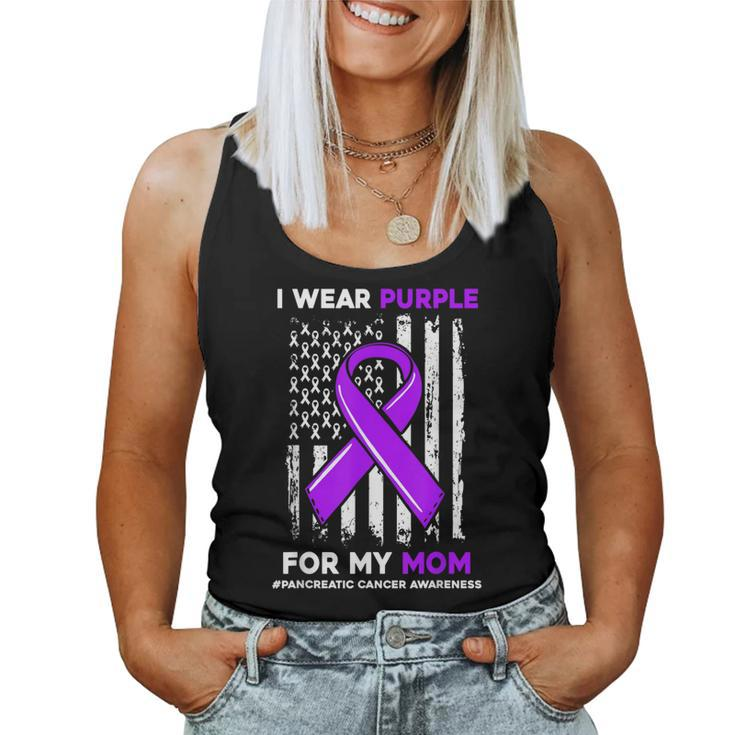 I Wear Purple For My Mom Mother Pancreatic Cancer Awareness Women Tank Top