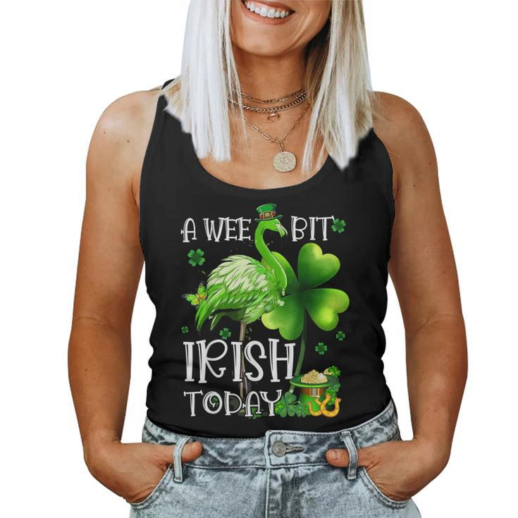 A Wee Bit Irish Today Green Flamingo Beer St Patrick's Day Women Tank Top