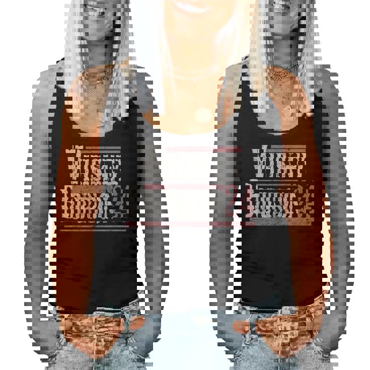 Whiskey Bourbon 2024 Democrat Or Republican Election Parody Women Tank Top