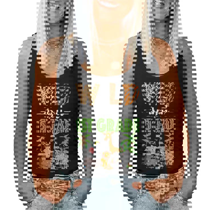 Wild About 1St Grade Teacher Student First Grade Zoo Safari Women Tank Top