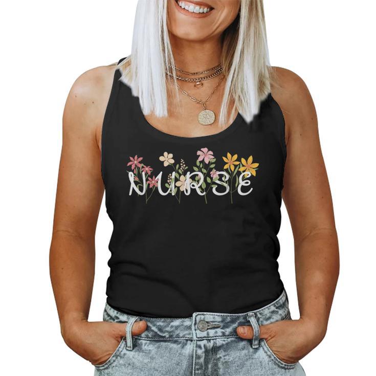 Wildflowers Nurse Student School Appreciation Registered Rn Women Tank Top